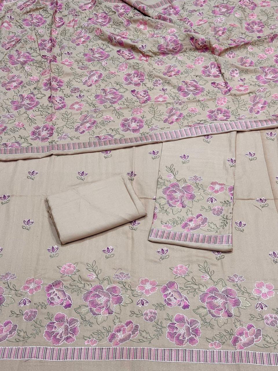 winter karandi 3piece shwall suit