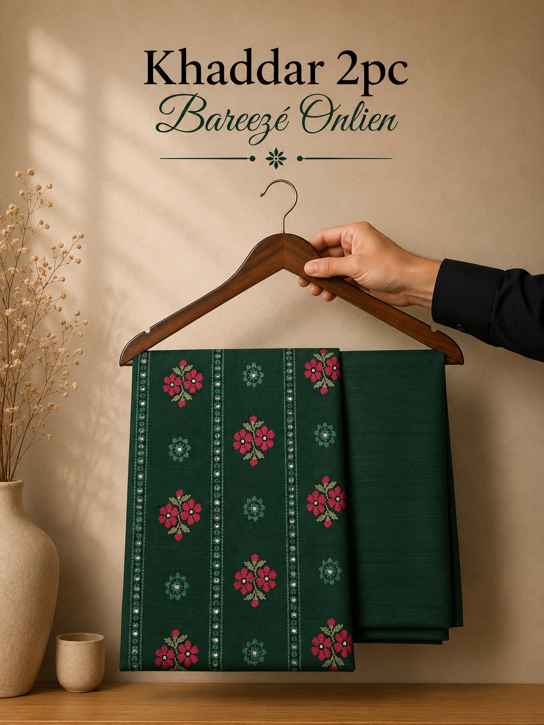 Bareeze khaddar 2piece suit