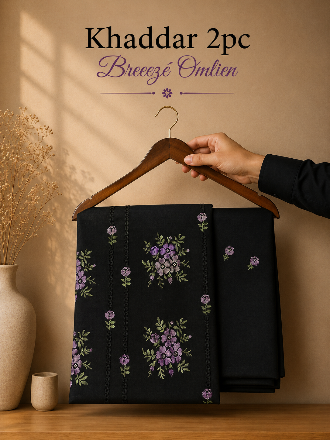 Bareeze khaddar 2piece suit