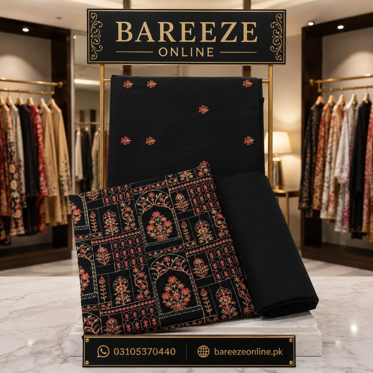 Bareeze khaddar 2piece suit
