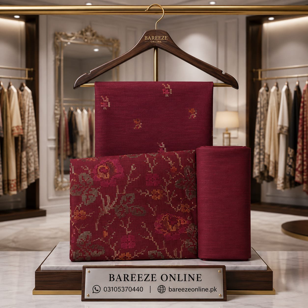 Bareeze khaddar 2piece suit